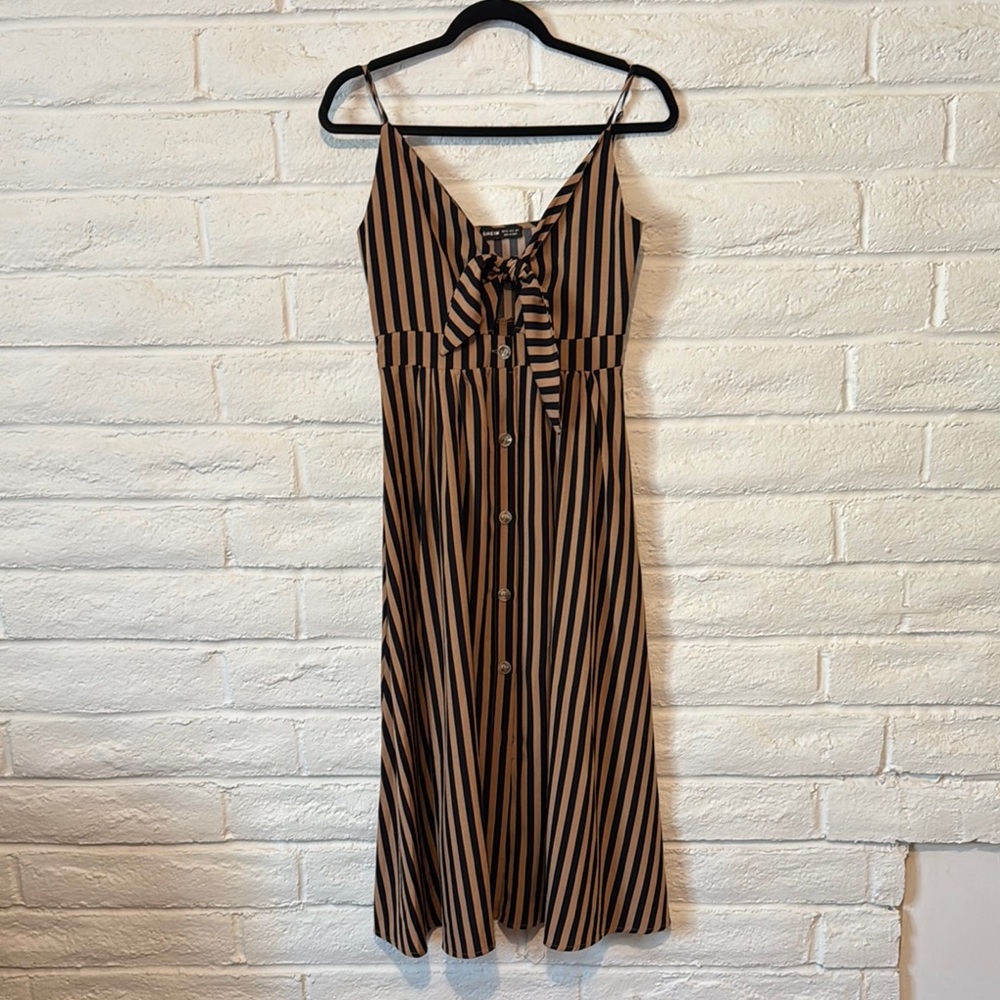 SHEIN Black and Tan Sleeveless Sundress